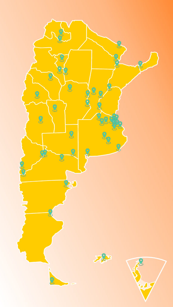 Mapa con los lugares geolocalizados de la experiencia.
